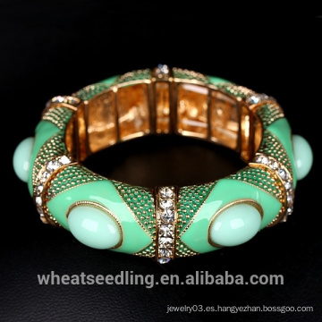 Pulsera del brazalete de las mujeres del estilo de Boho Joyas étnicas de la piedra preciosa colorida Joyería de la Arabia Saudita